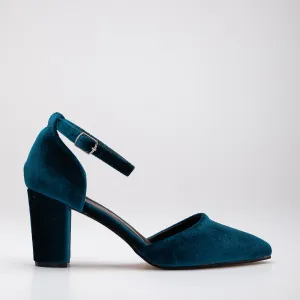 Gisele - Teal Blue Velvet Shoes