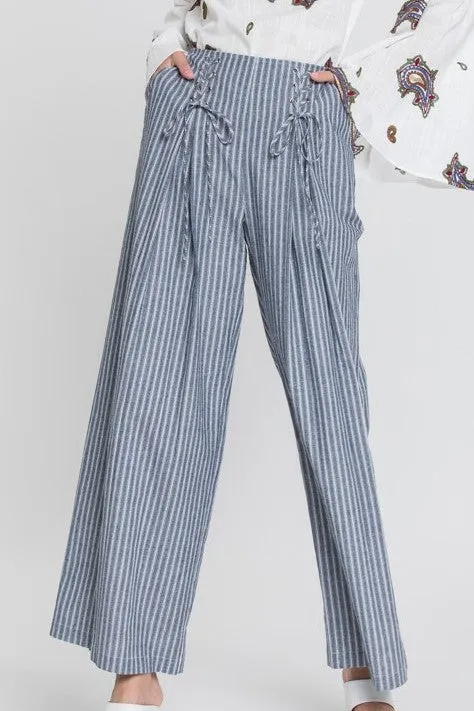 Hamilton All-Laced-Up Pants in Navy & White