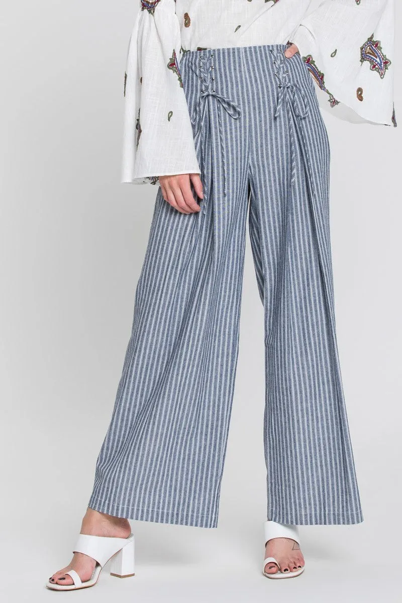 Hamilton All-Laced-Up Pants in Navy & White