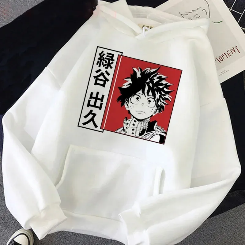 Harajuku Gothic Funny Japanese Anime Printed Men's Casual Hoodies Autumn Winter New Pullovers Round Neck Sweatshirts Tops Unisex