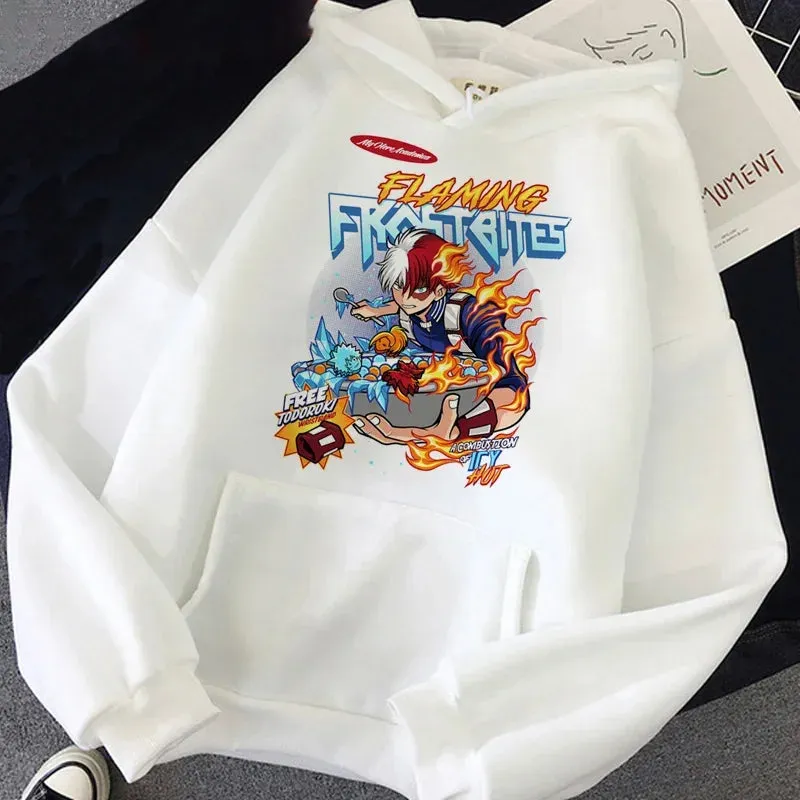 Harajuku Gothic Funny Japanese Anime Printed Men's Casual Hoodies Autumn Winter New Pullovers Round Neck Sweatshirts Tops Unisex