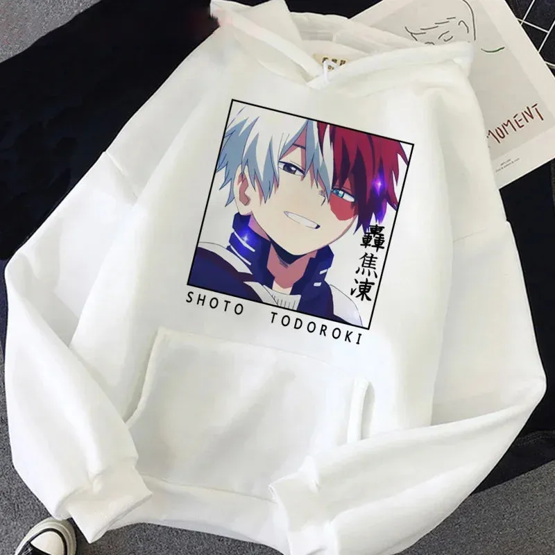 Harajuku Gothic Funny Japanese Anime Printed Men's Casual Hoodies Autumn Winter New Pullovers Round Neck Sweatshirts Tops Unisex