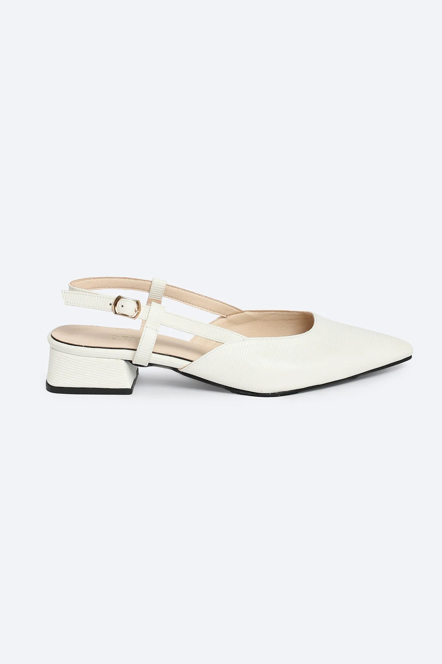 Heeled Slingback - White