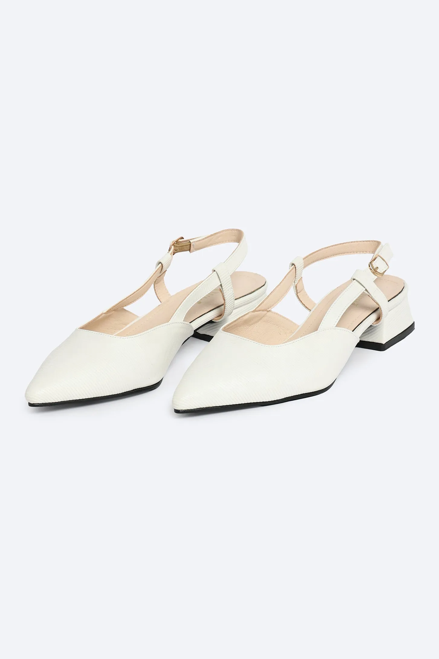 Heeled Slingback - White