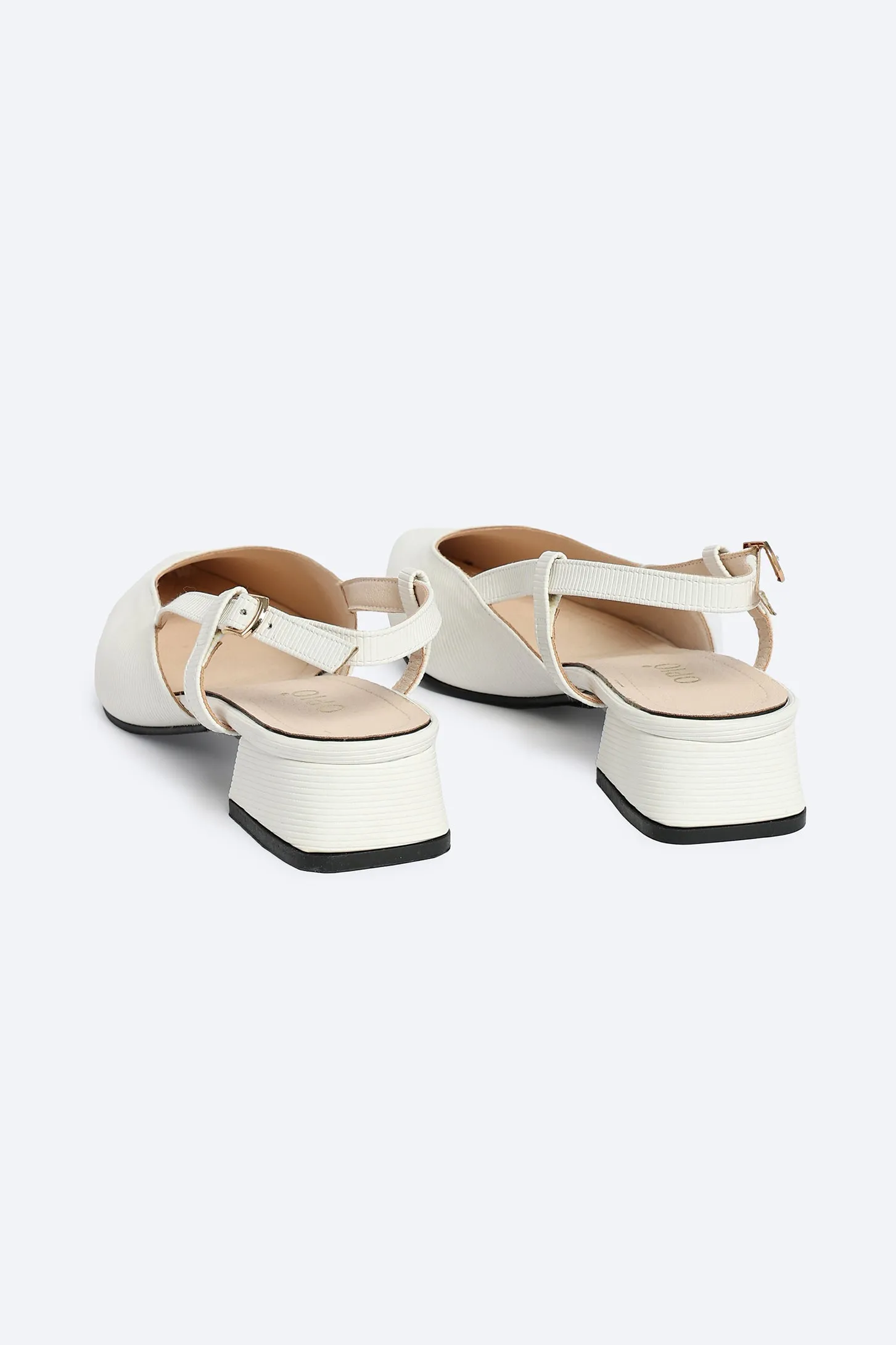 Heeled Slingback - White