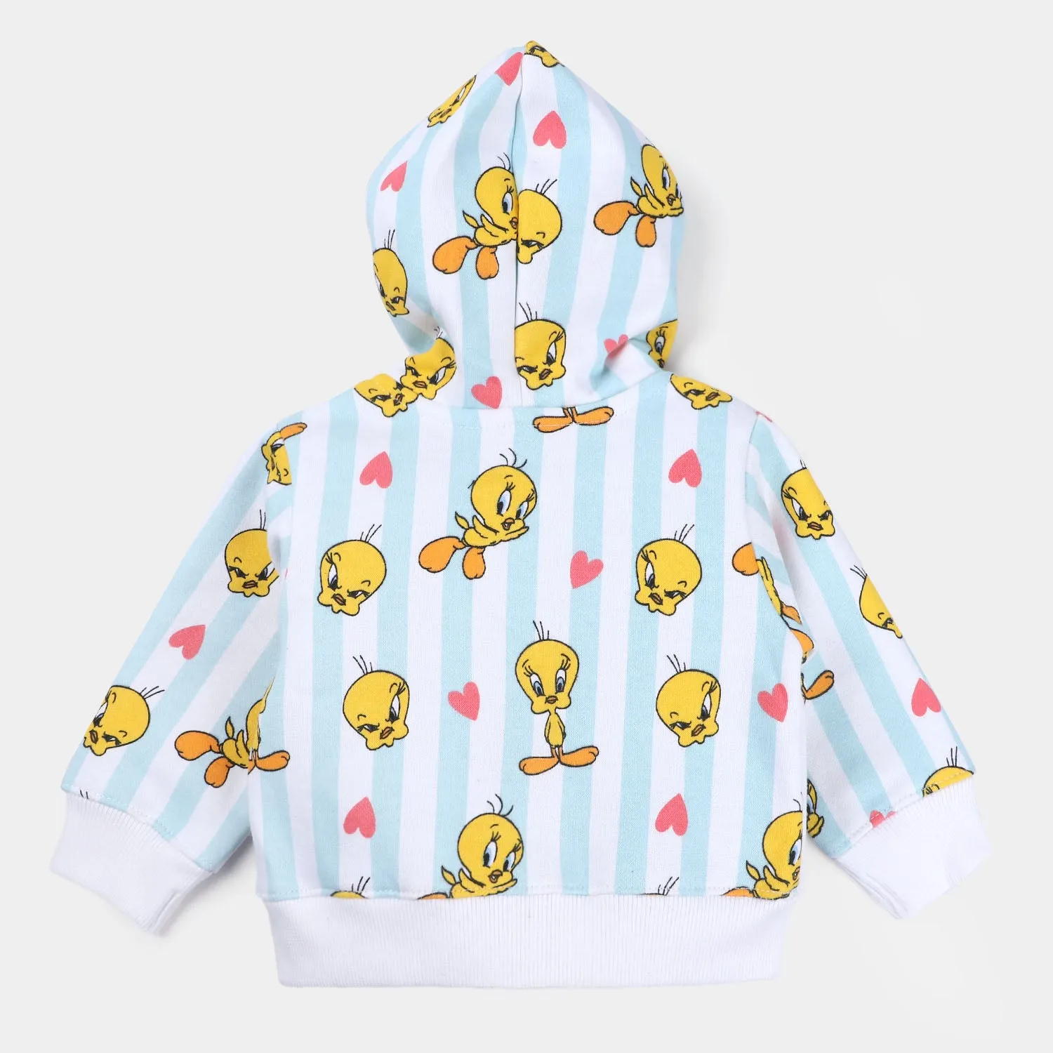 Infant Girls Fleece Knitted Jacket Character -White