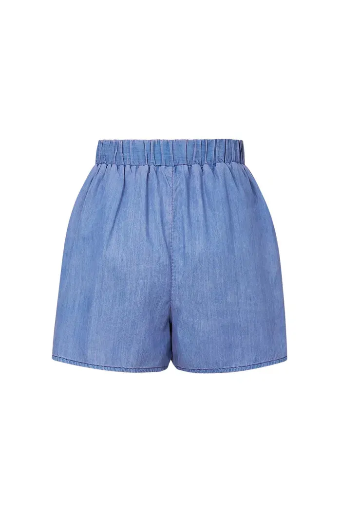 Ivy Sun Protective Lightweight Shorts in UPF50  Tencel Denim