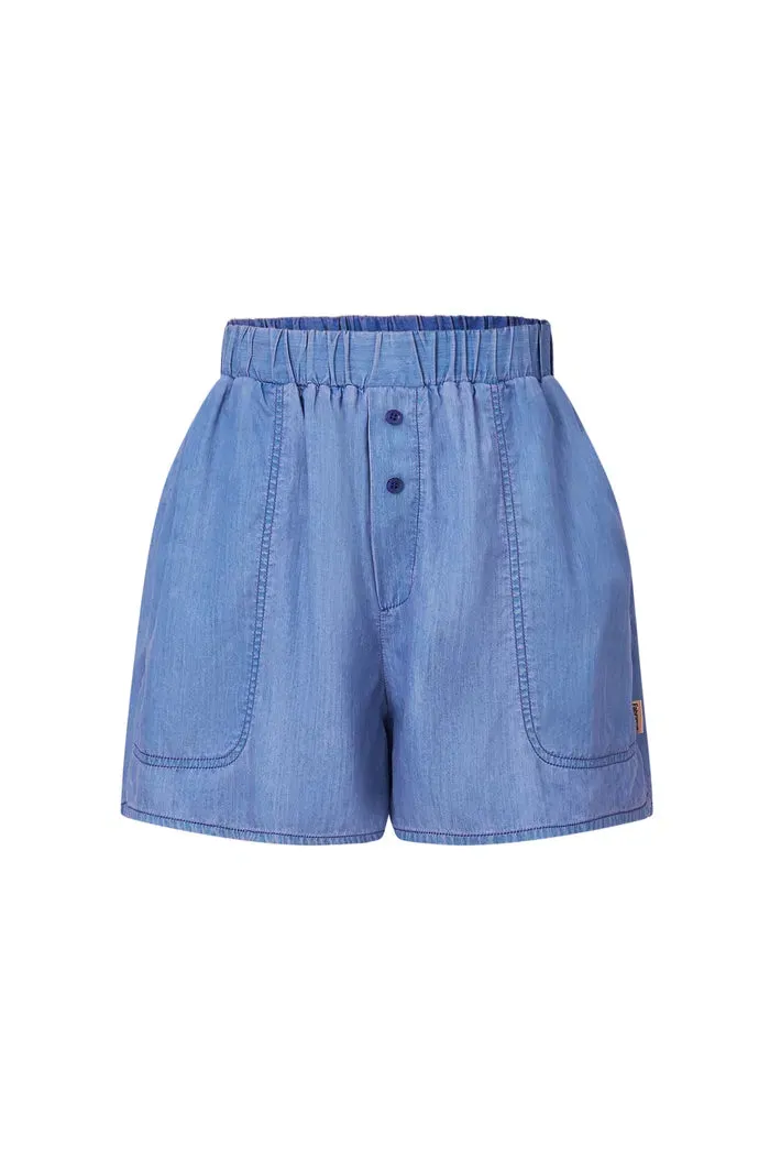 Ivy Sun Protective Lightweight Shorts in UPF50  Tencel Denim