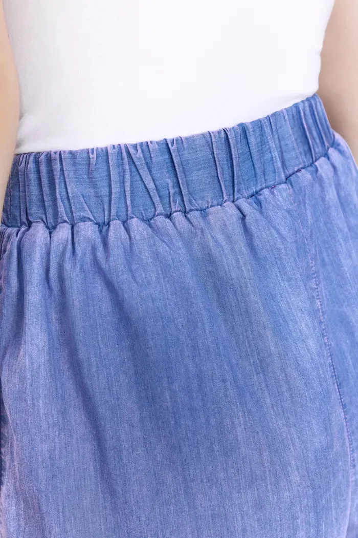 Ivy Sun Protective Lightweight Shorts in UPF50  Tencel Denim