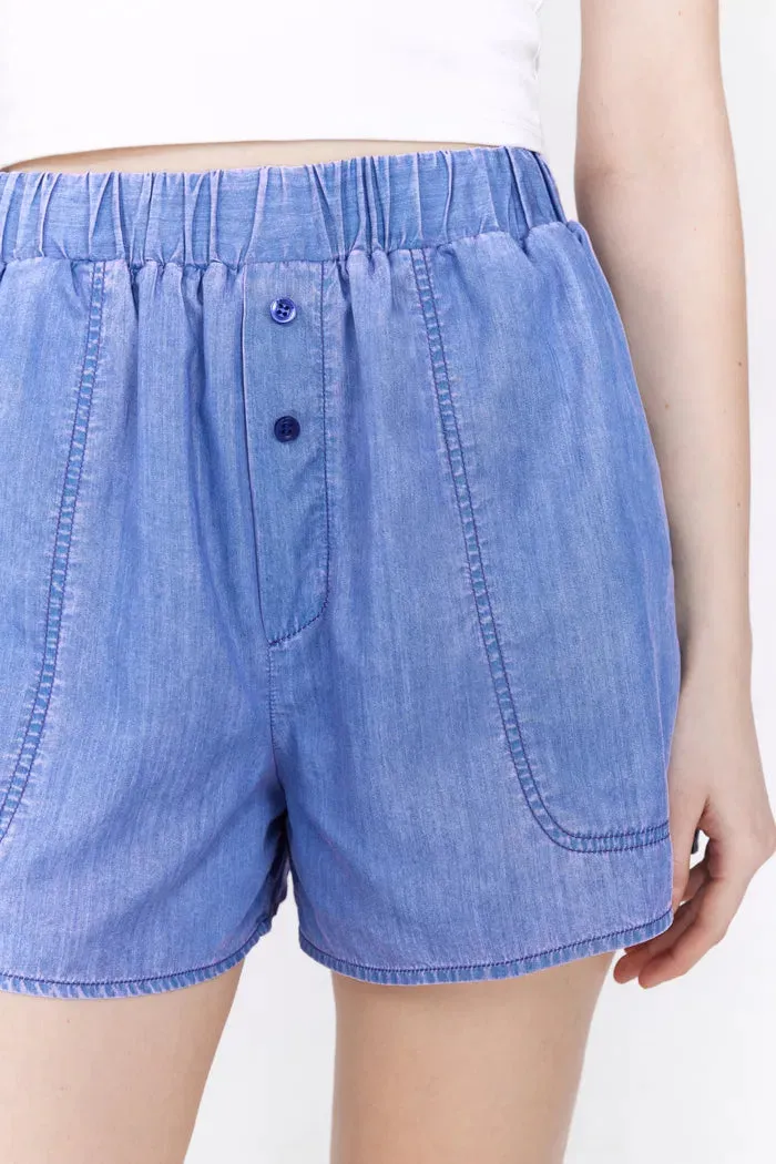 Ivy Sun Protective Lightweight Shorts in UPF50  Tencel Denim