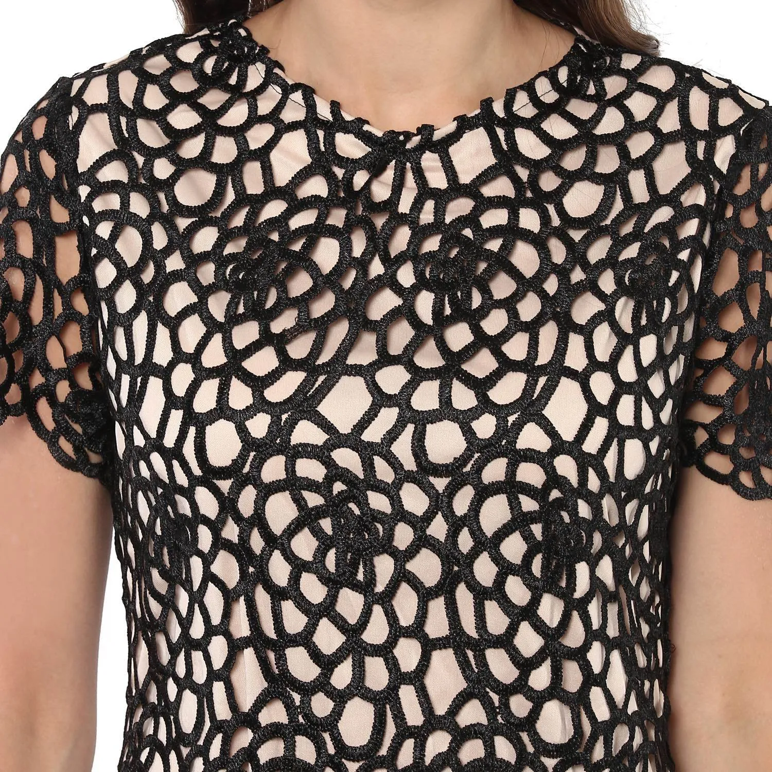 Jaune Honeycomb Glamour  Dress - Black