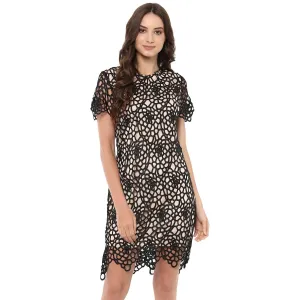 Jaune Honeycomb Glamour  Dress - Black