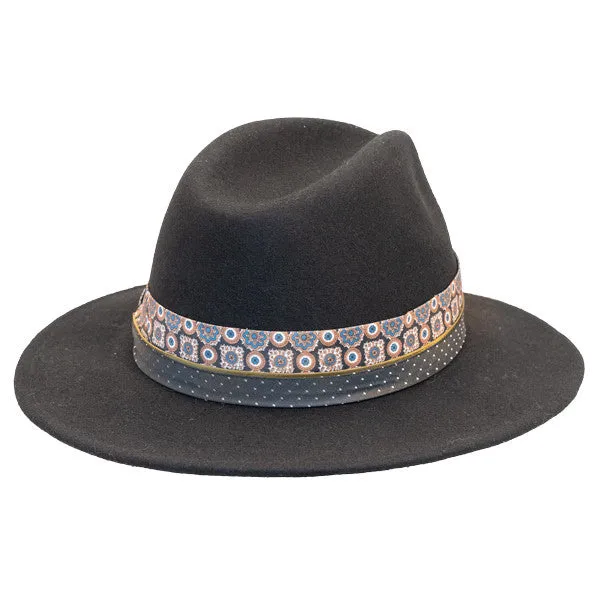 Jeanne Simmons - Wool Felt Fashion Fedora w- Feather