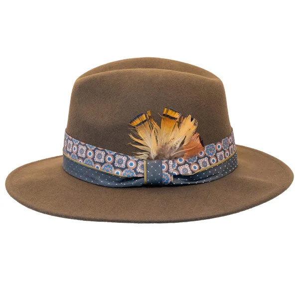 Jeanne Simmons - Wool Felt Fashion Fedora w- Feather
