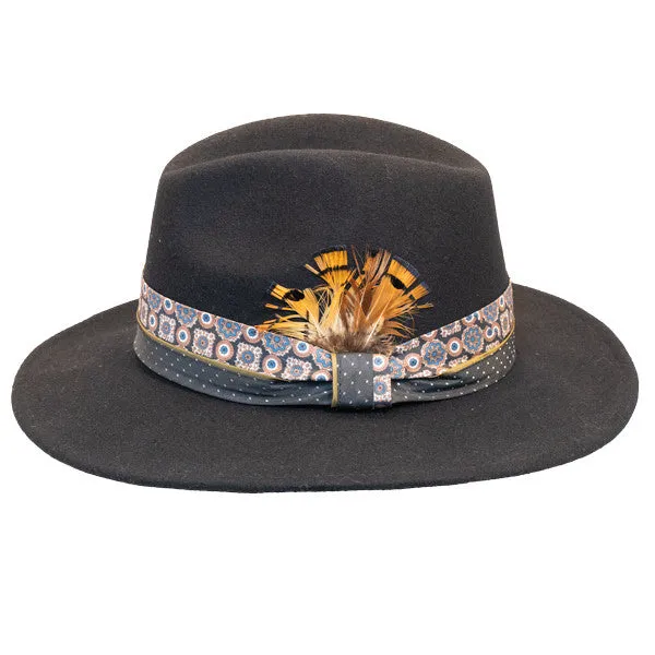 Jeanne Simmons - Wool Felt Fashion Fedora w- Feather