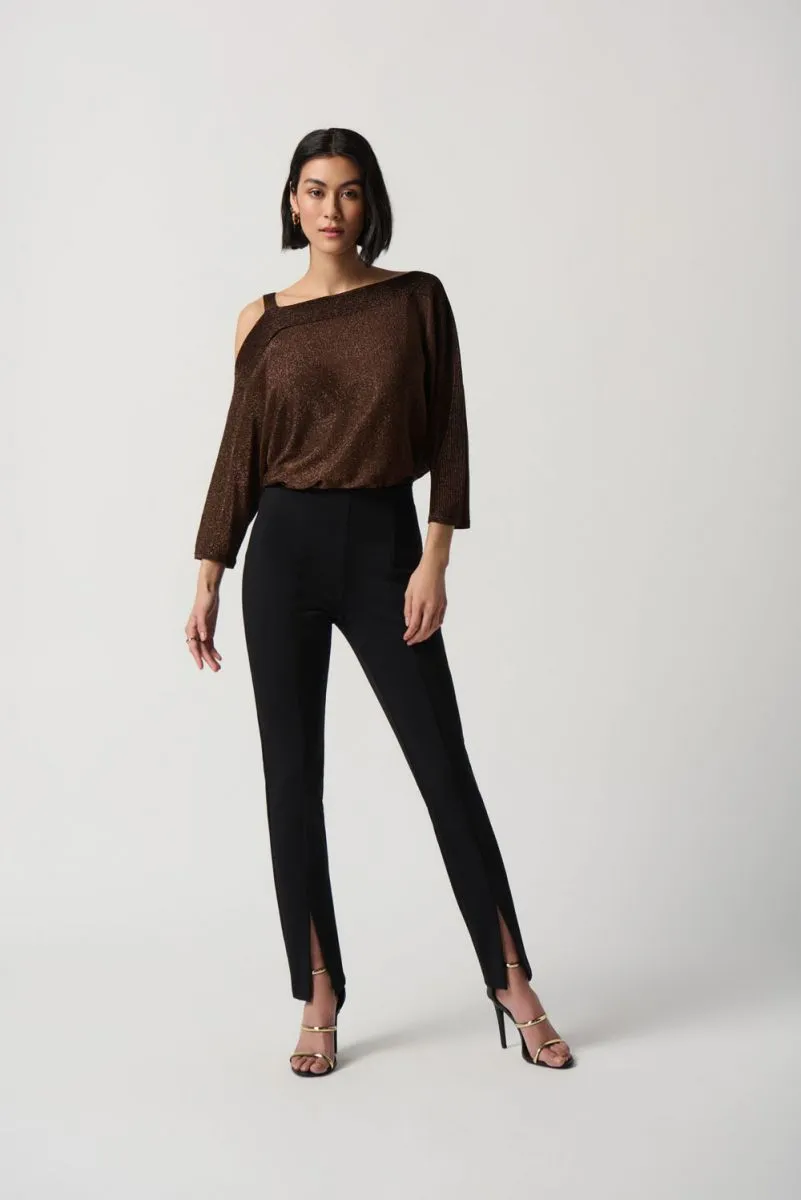 JOSEPH RIBKOFF 234916 Shimmer One-Shoulder Top