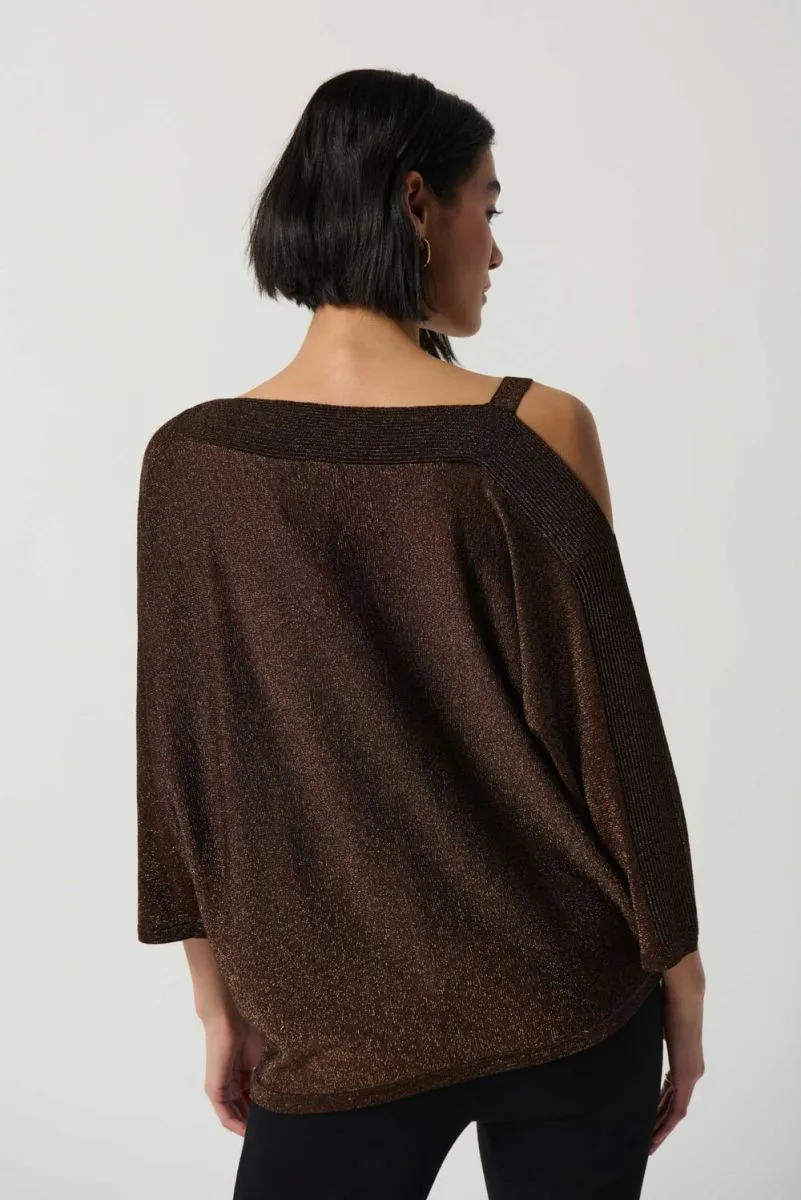 JOSEPH RIBKOFF 234916 Shimmer One-Shoulder Top