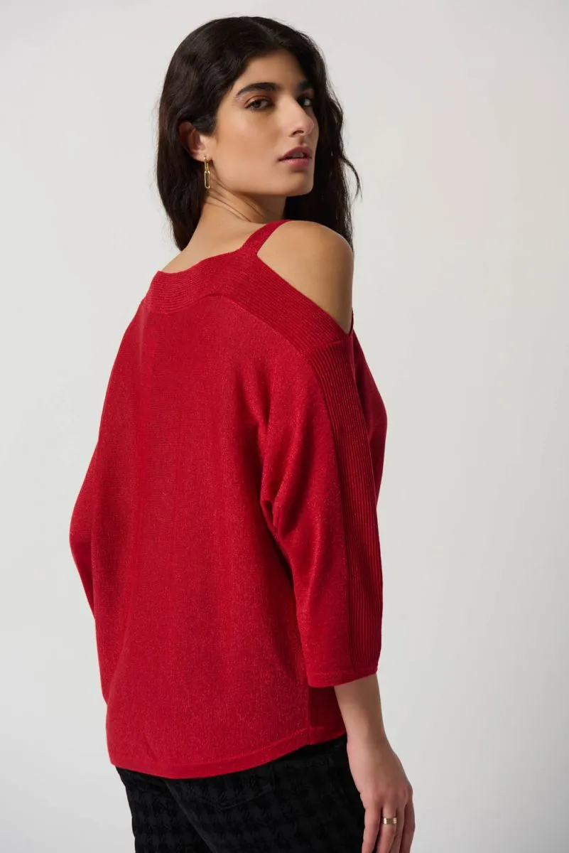 JOSEPH RIBKOFF 234916 Shimmer One-Shoulder Top