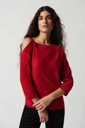 JOSEPH RIBKOFF 234916 Shimmer One-Shoulder Top