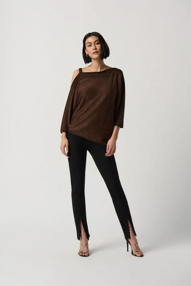 JOSEPH RIBKOFF 234916 Shimmer One-Shoulder Top