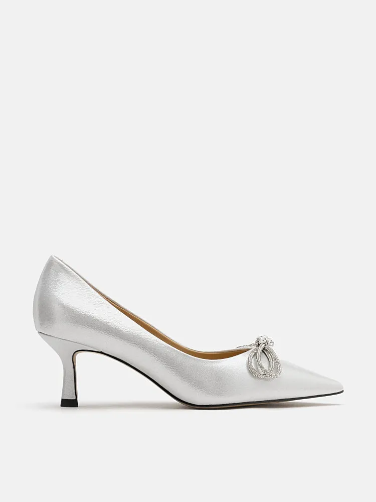 Kendra Crystal Chained Bow Heels
