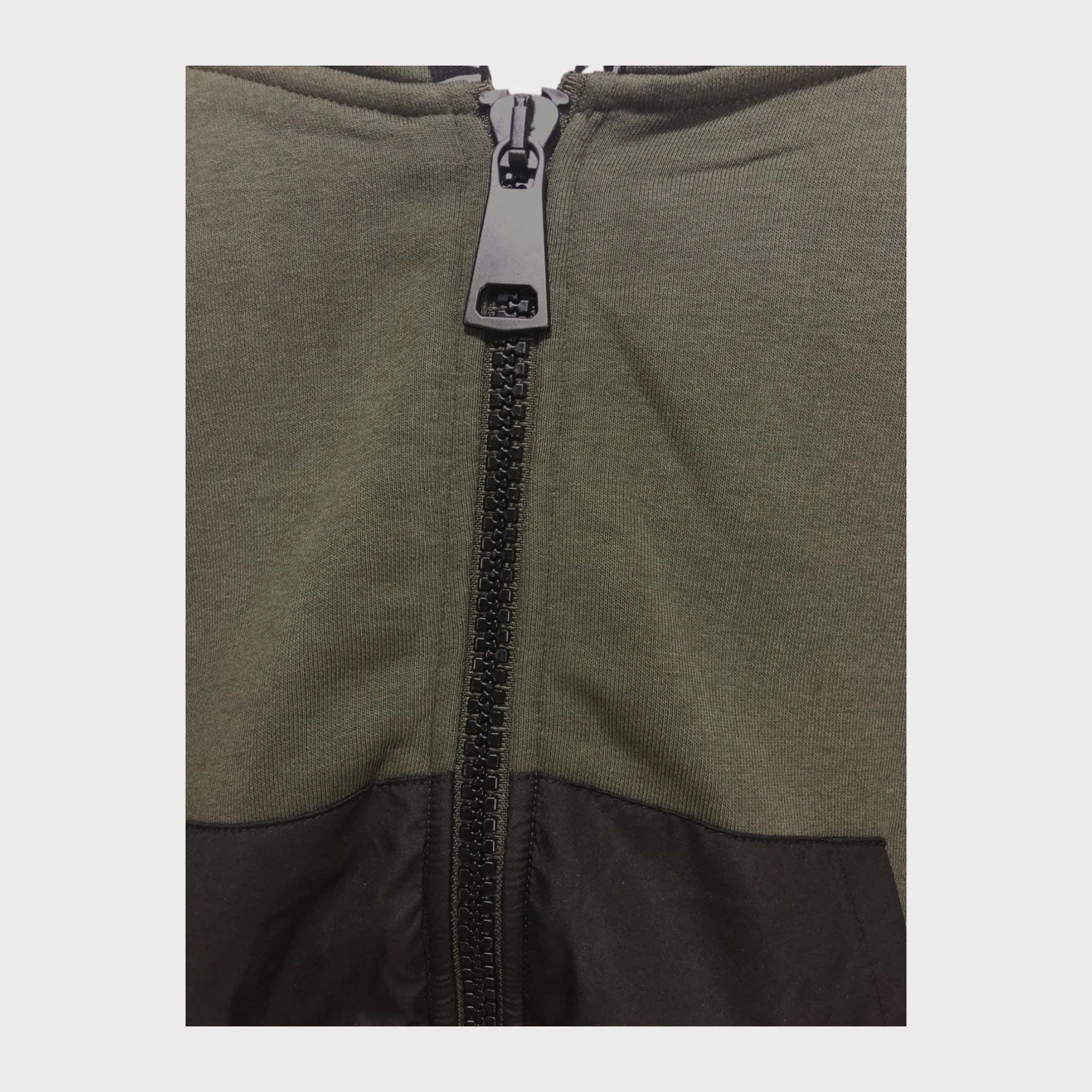 Khaki Cropped Hoodie