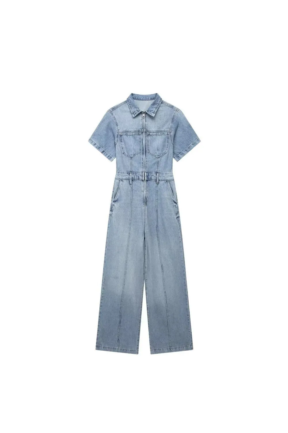 'Khanna' Chic Long Denim Jumpsuit