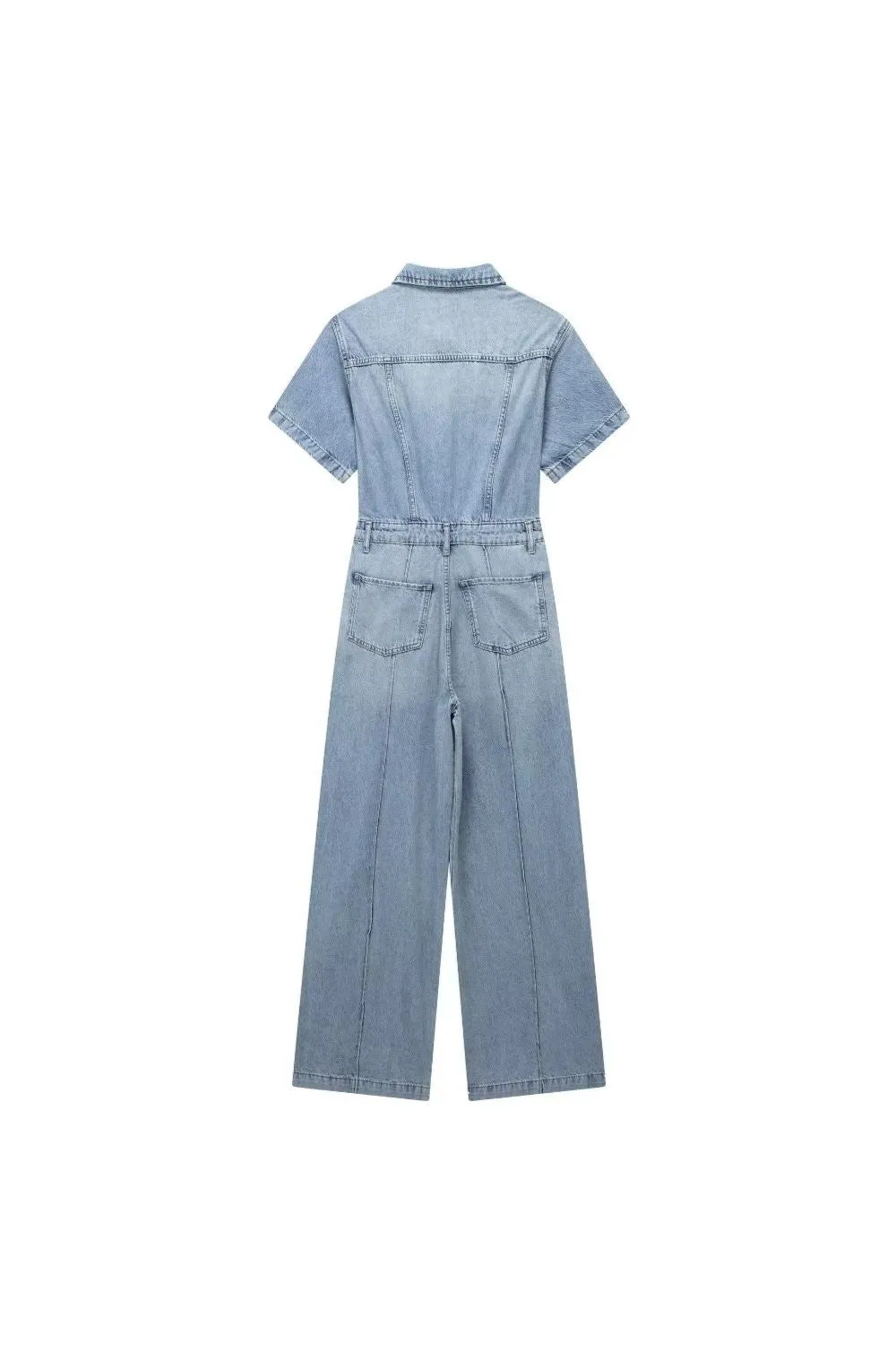 'Khanna' Chic Long Denim Jumpsuit