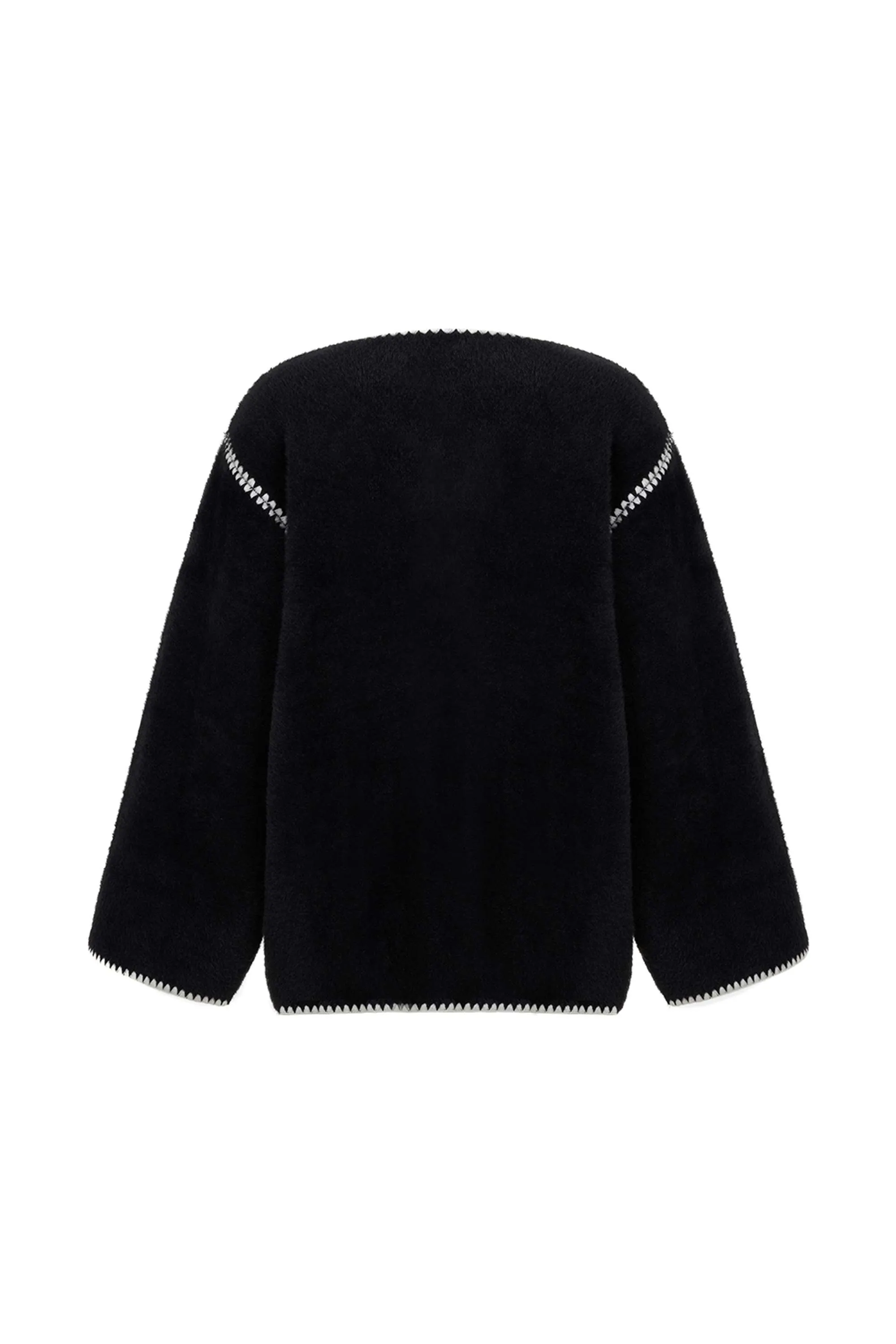 Knit Cardigan with Removable Scarf (Final Sale)