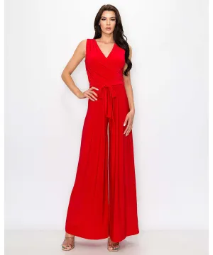Last Tango Sleeveless Jumpsuit With Tie Waist
