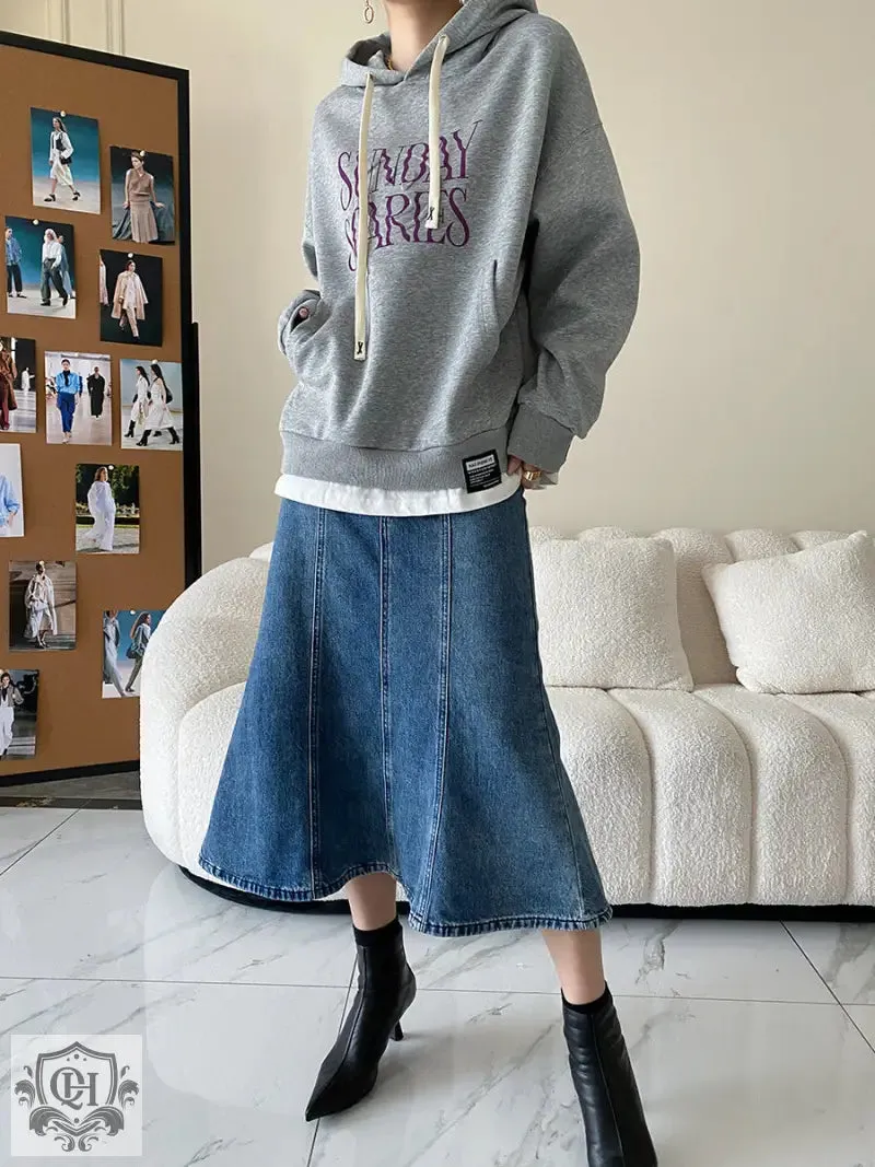 Letter Graphic Solid Hoodie