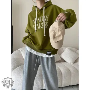 Letter Graphic Solid Hoodie