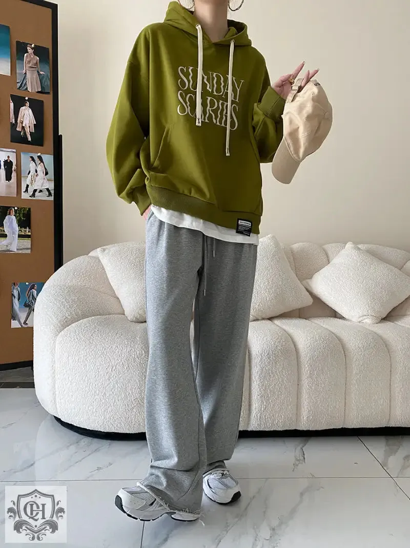 Letter Graphic Solid Hoodie
