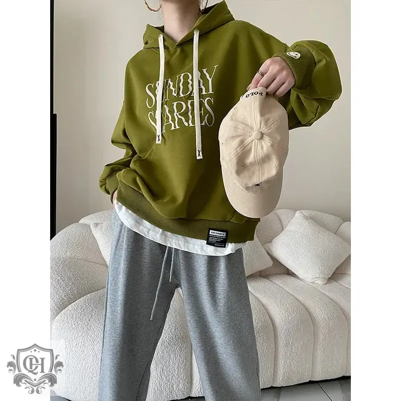 Letter Graphic Solid Hoodie