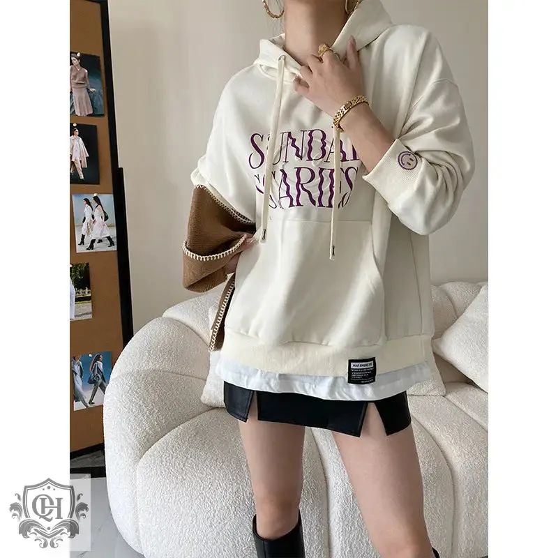 Letter Graphic Solid Hoodie