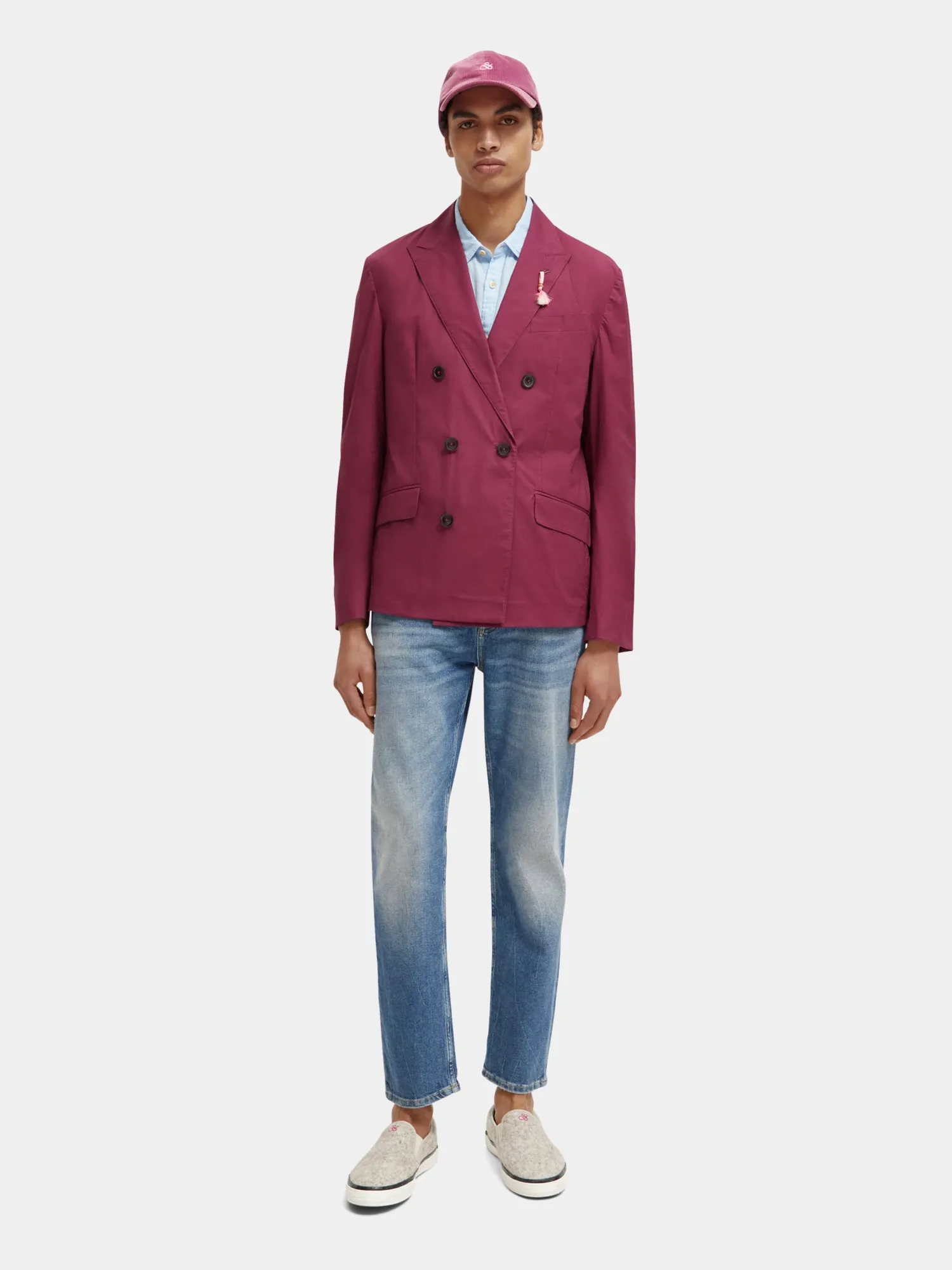Lightweight double-breasted blazer