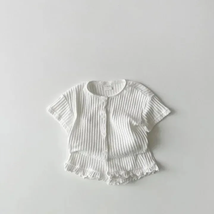 Lightweight Short-Sleeved Top & Ruffled Shorts Set