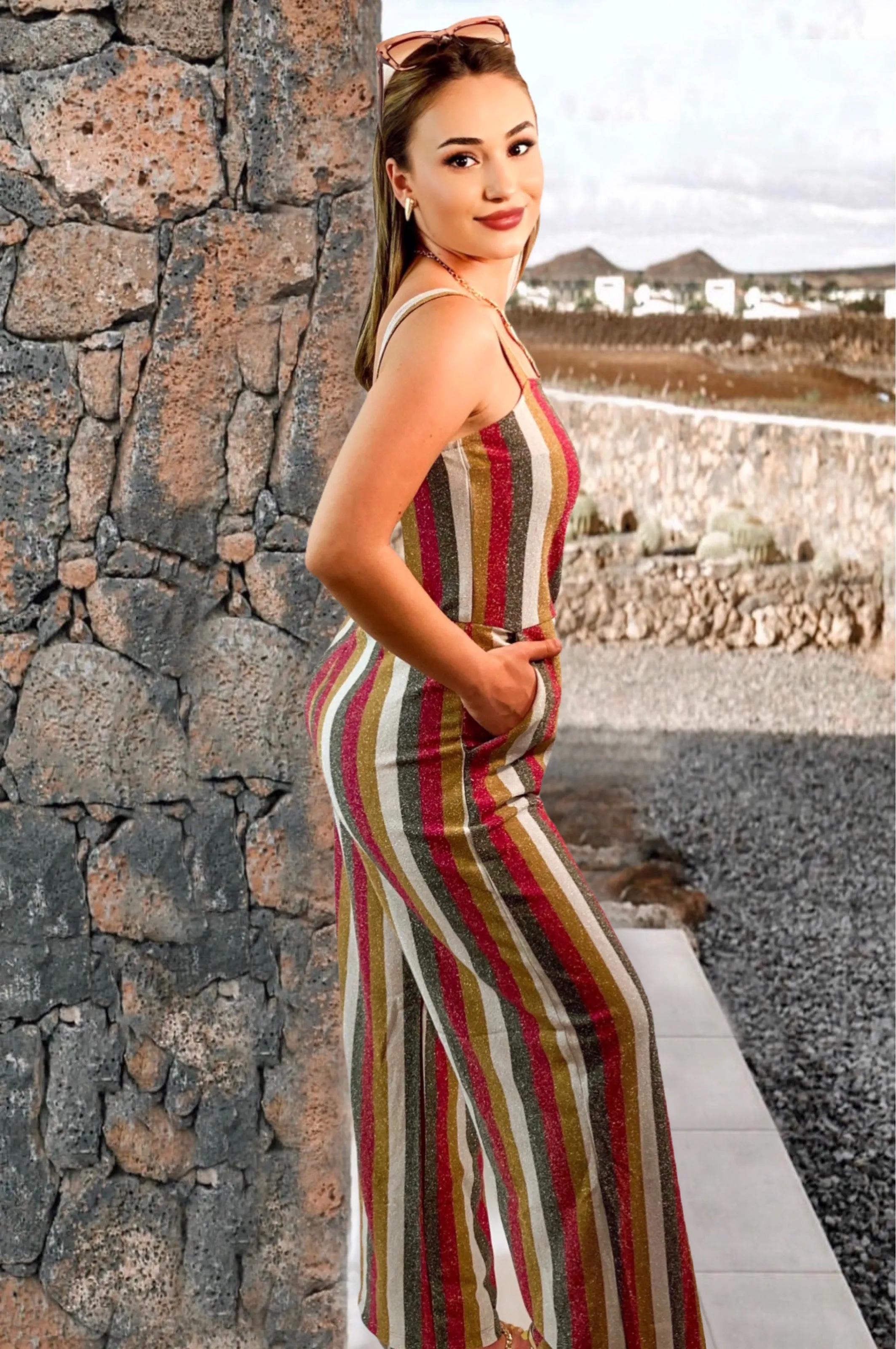 Lora Women’s Strappy Jumpsuit Wide Leg