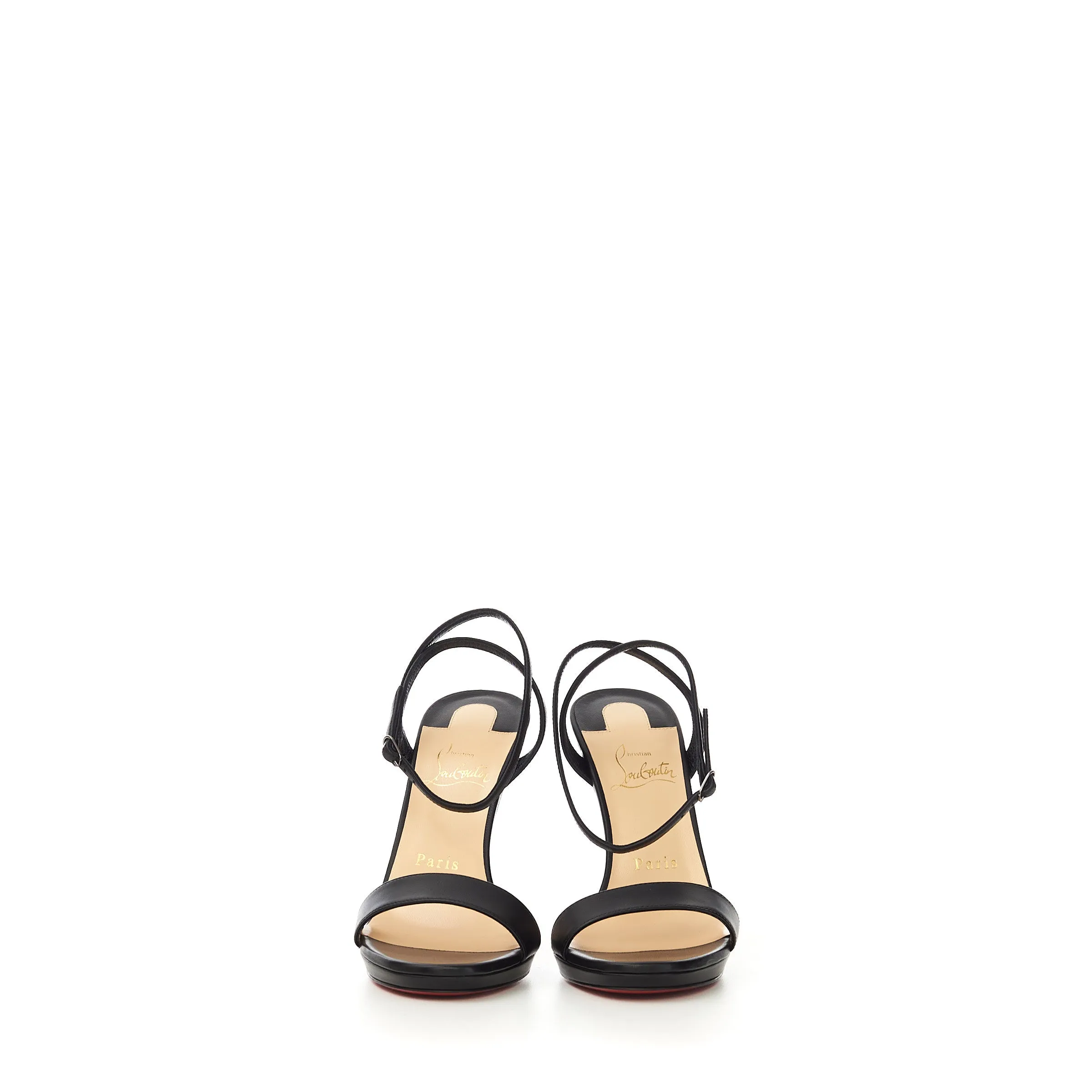 Loubi Queen 120 Sandals In Black Nappa Leather
