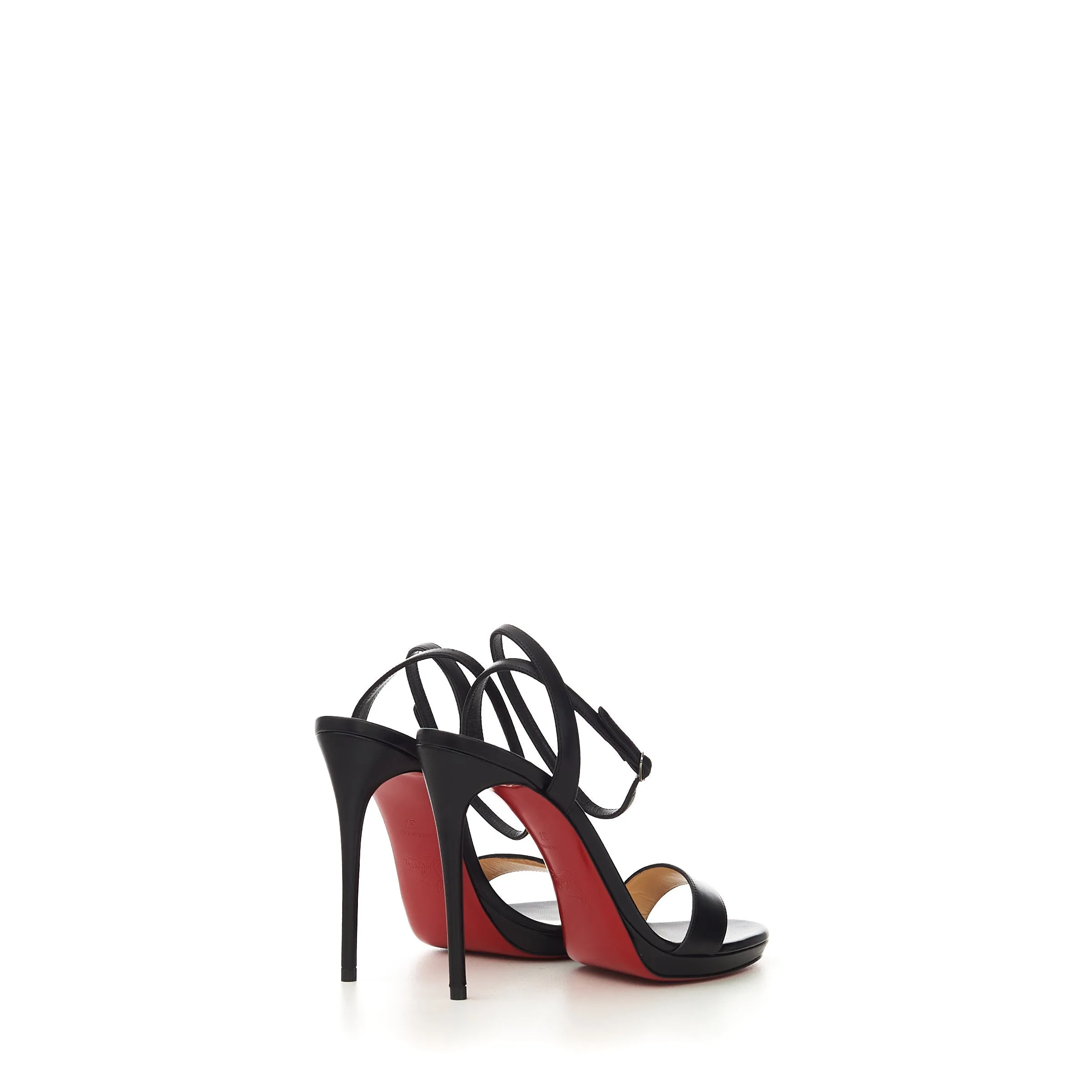 Loubi Queen 120 Sandals In Black Nappa Leather