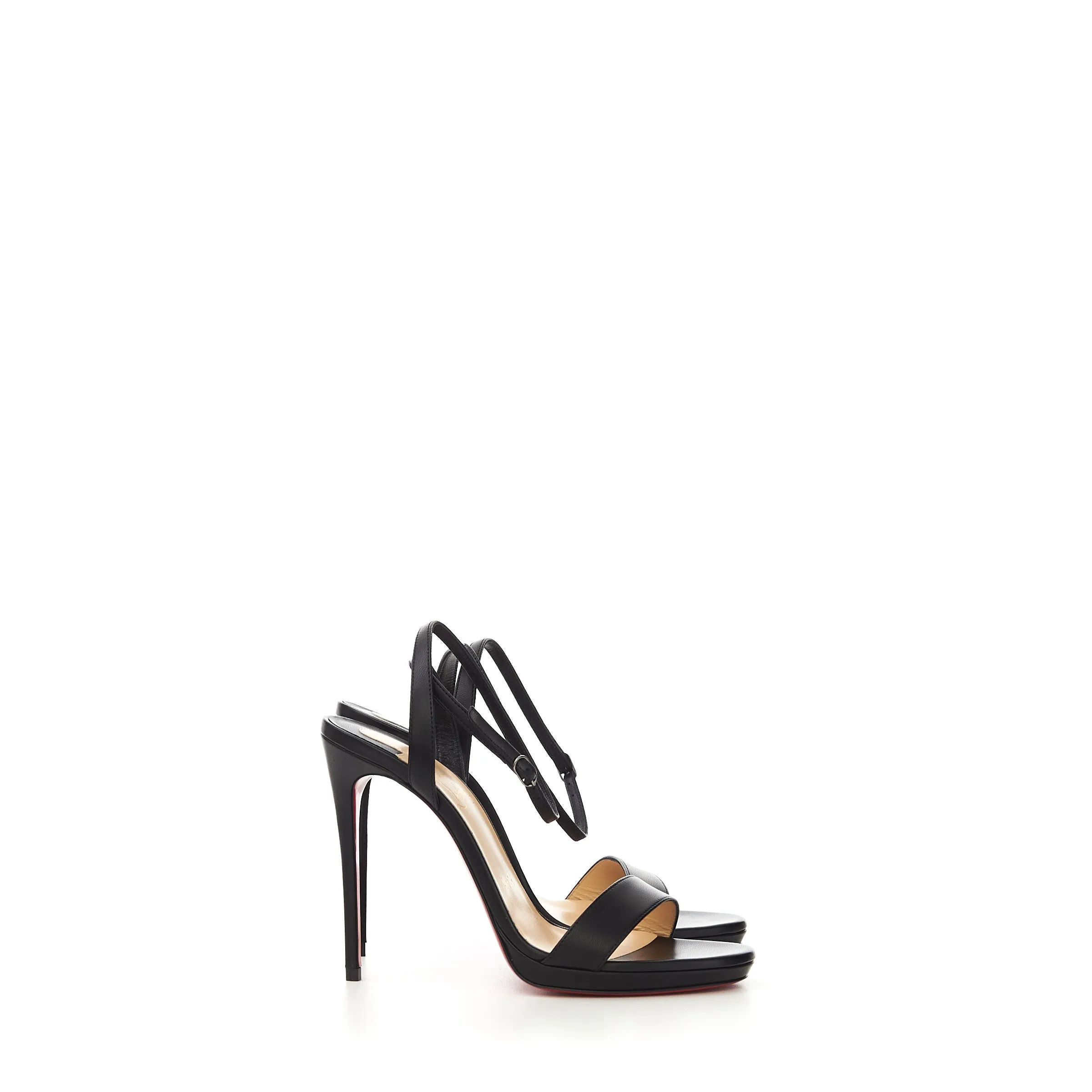 Loubi Queen 120 Sandals In Black Nappa Leather