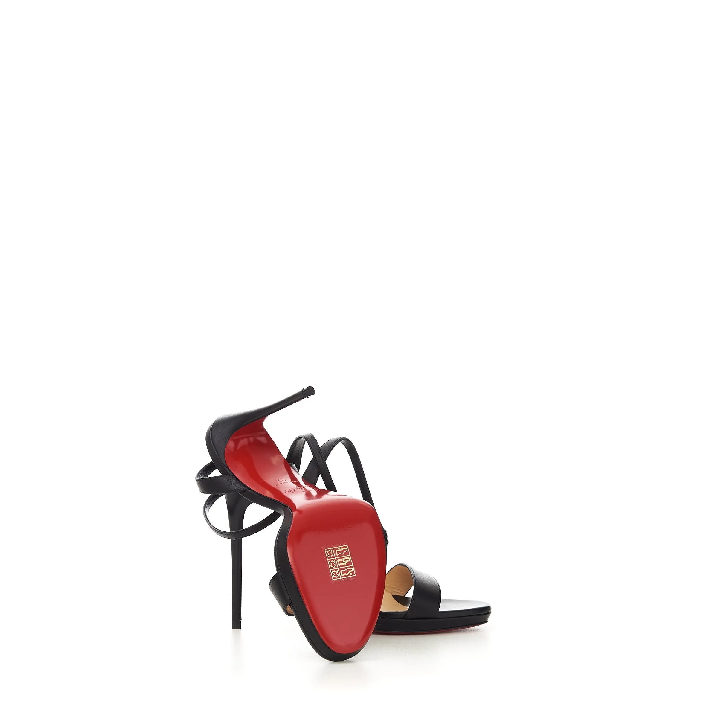 Loubi Queen 120 Sandals In Black Nappa Leather