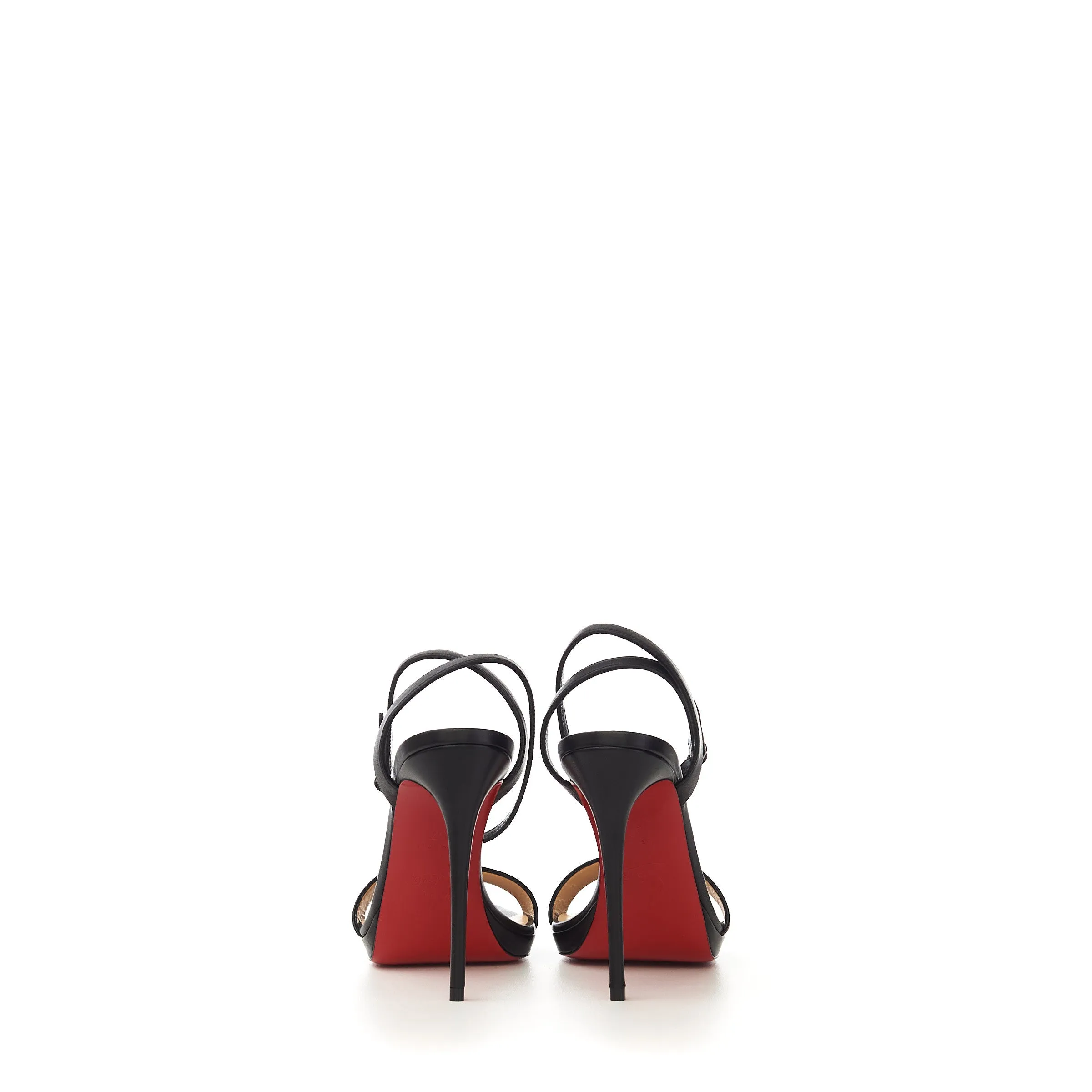 Loubi Queen 120 Sandals In Black Nappa Leather