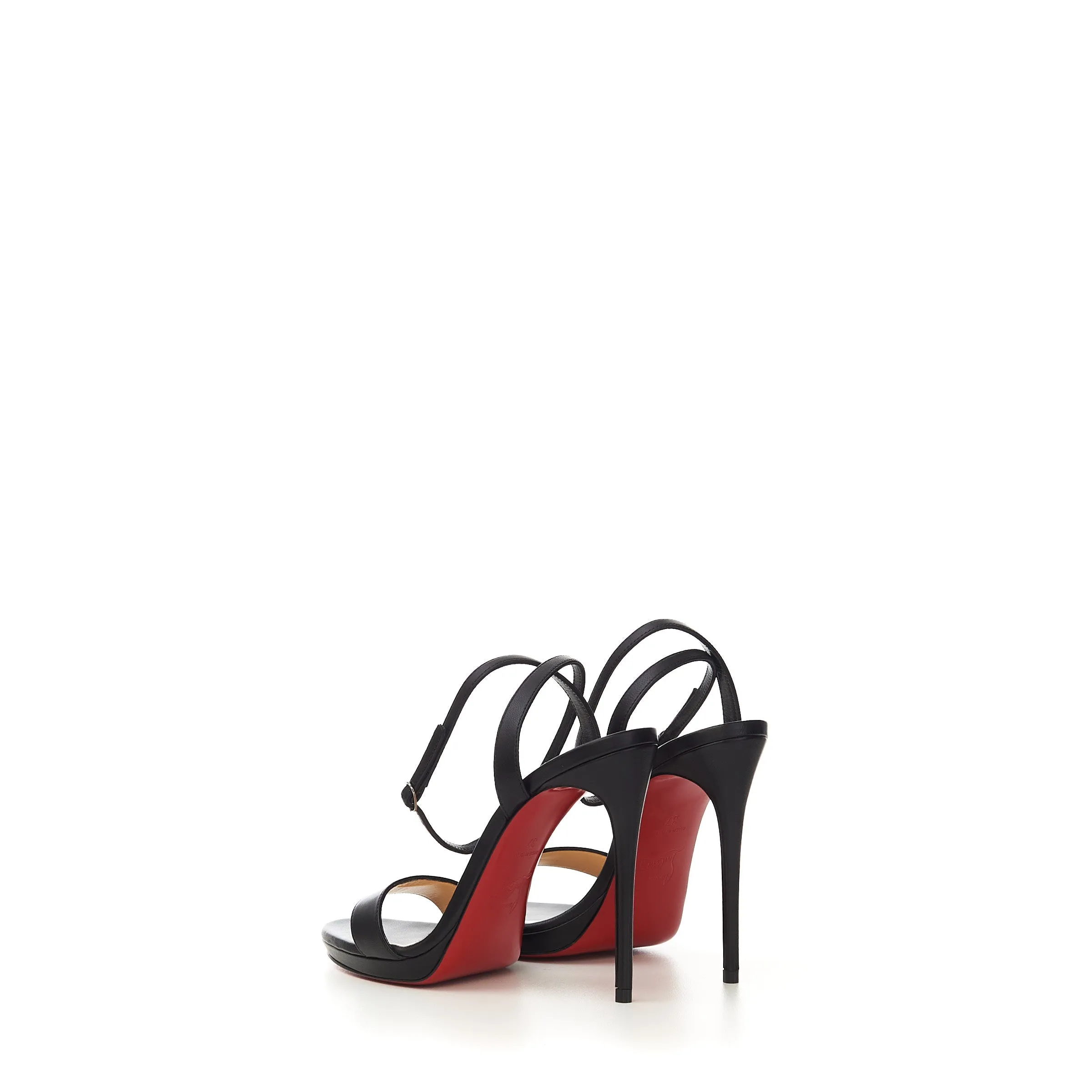 Loubi Queen 120 Sandals In Black Nappa Leather