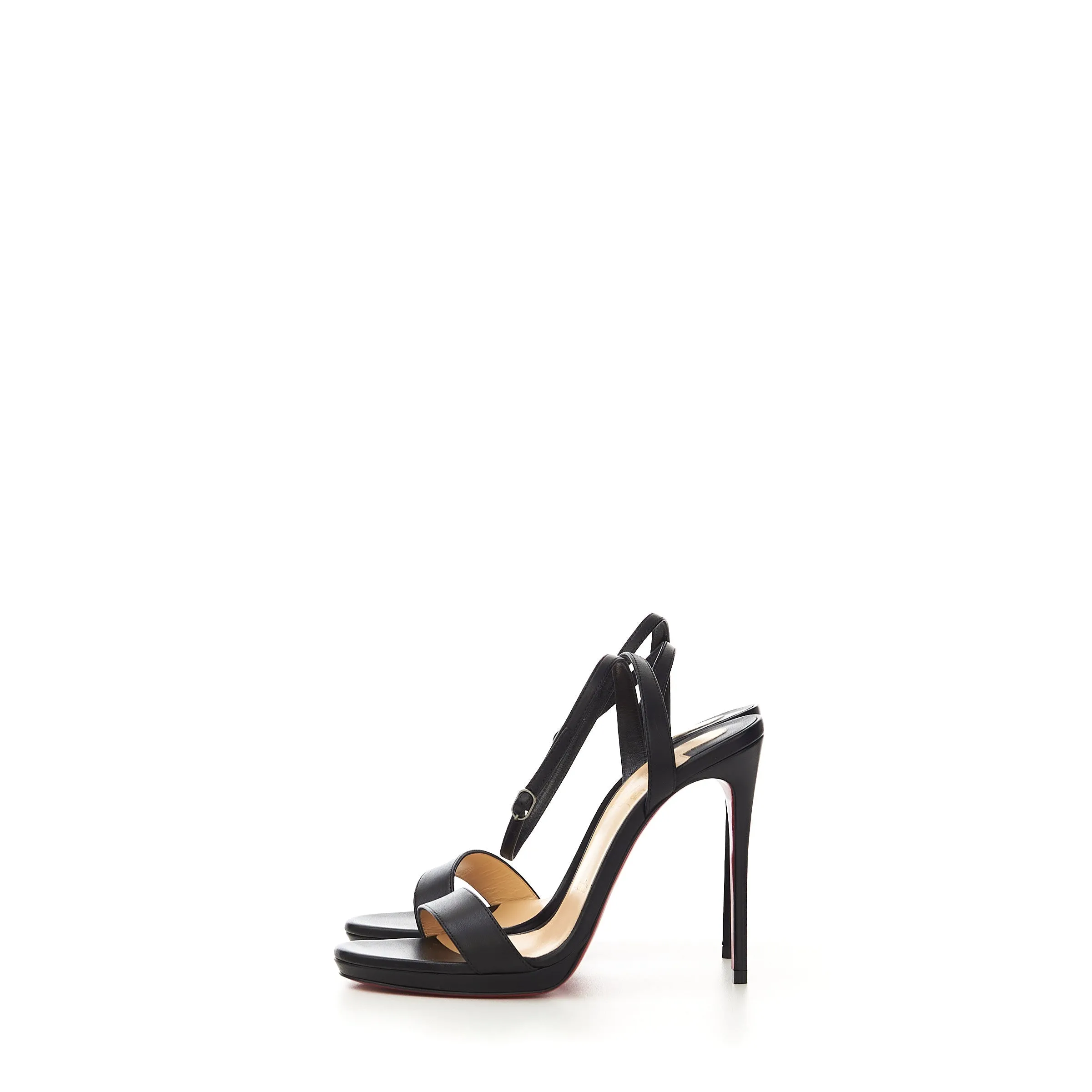 Loubi Queen 120 Sandals In Black Nappa Leather