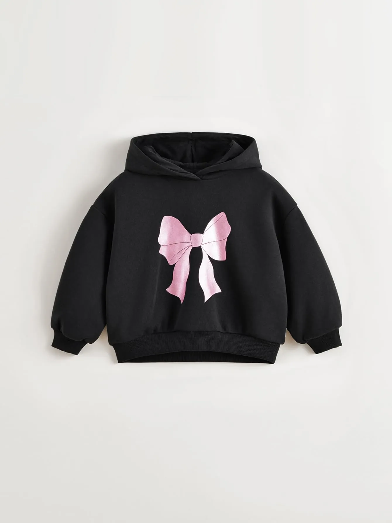 MARC & JANIE Girls Loose Versatile Bow Print Hoodies 250153