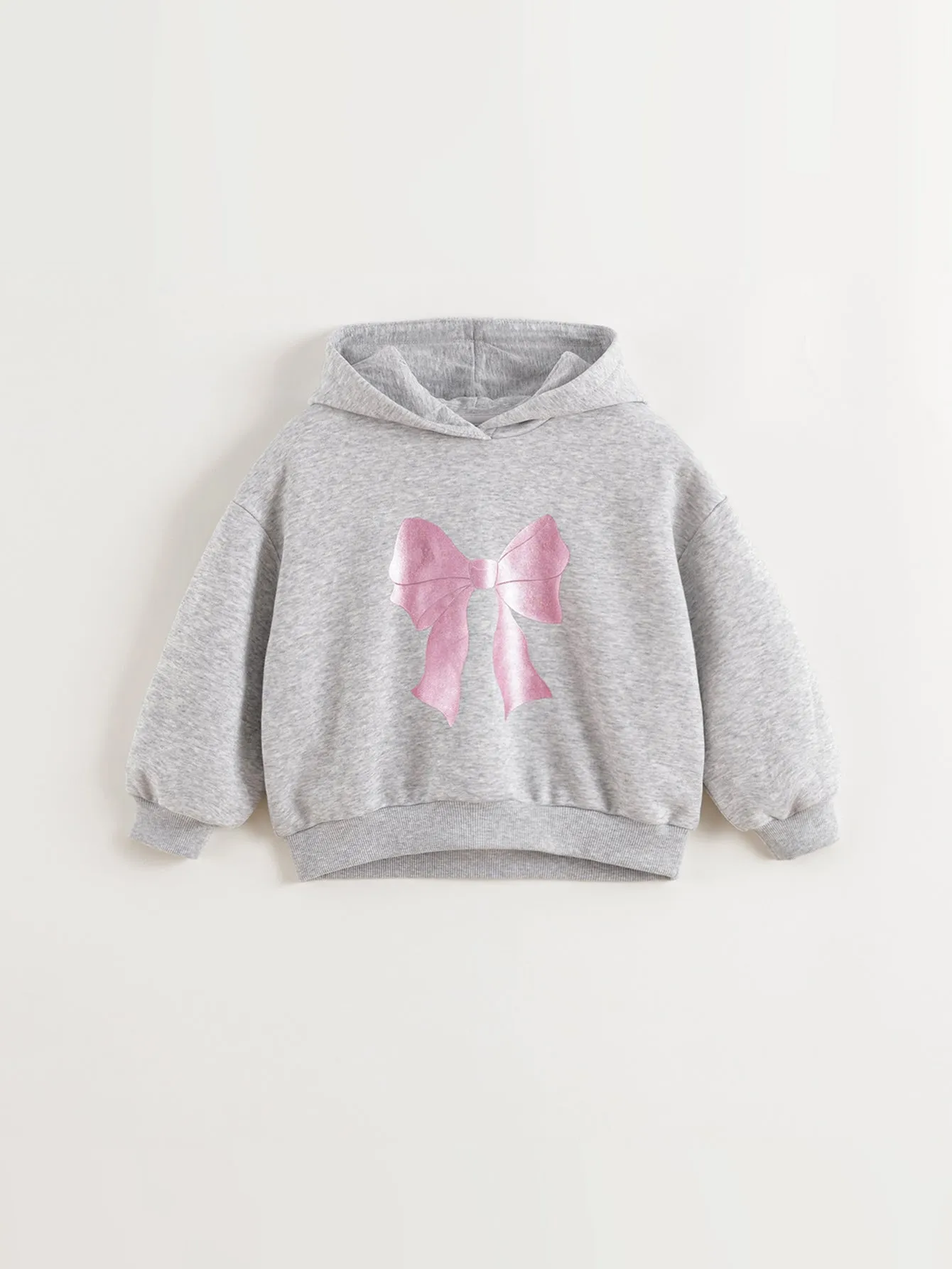 MARC & JANIE Girls Loose Versatile Bow Print Hoodies 250153