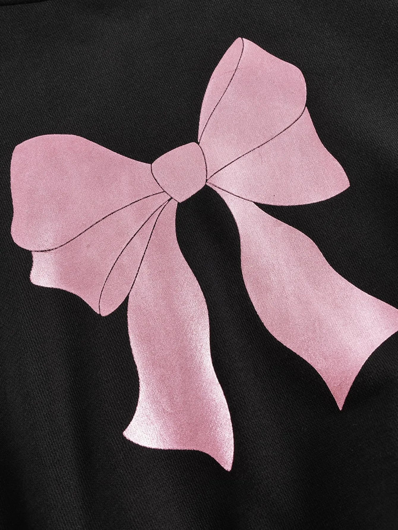 MARC & JANIE Girls Loose Versatile Bow Print Hoodies 250153