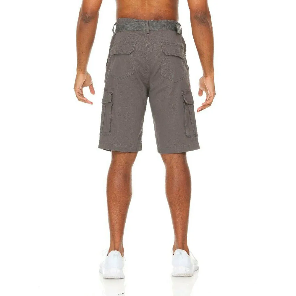 Men's Cargo Shorts Casual Utility Cargo Pocket Lightweight Belted Stretch Shorts