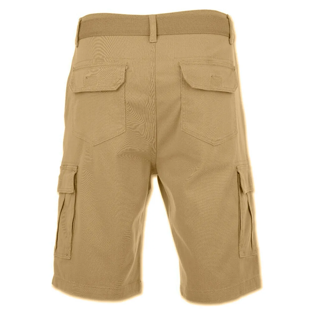 Men's Cargo Shorts Casual Utility Cargo Pocket Lightweight Belted Stretch Shorts
